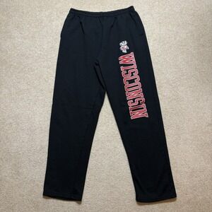 Wisconsin Badgers Sweatpants Mens 2XL Black NCAA Collegiate Pants Joggers Bucky